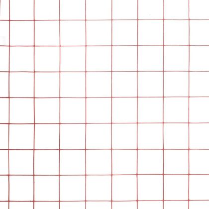 Кокошкарска мрежа, стомана с PVC покритие, 25х1 м, червена