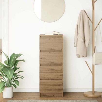 Сайдборд, дъб артизан, 37,5x35x99 см, инженерно дърво