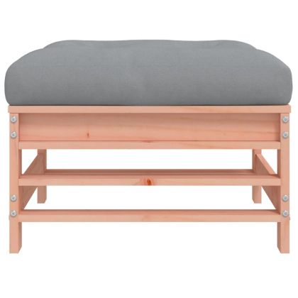 Градински табуретки с възглавници, 2 бр, дугласко дърво масив