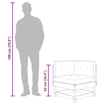 Ъглов диван с възглавници, сив, борово дърво масив