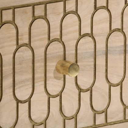 Страничен шкаф 60x33x75 см манго масивно дърво