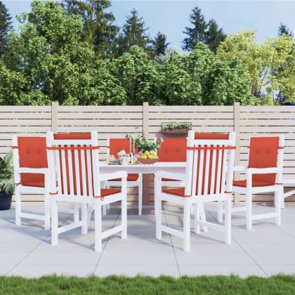 Възглавници за столове 6 бр меланж червени 100x50x4 см плат