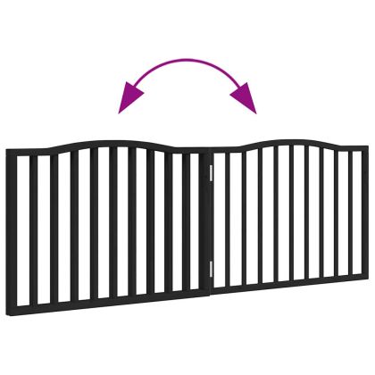 Сгъваема преграда за кучета 2 панела черна 160 см топола