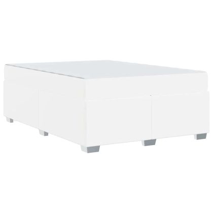 Рамка за легло с матрак Бяло 160 x 200 cm текстил