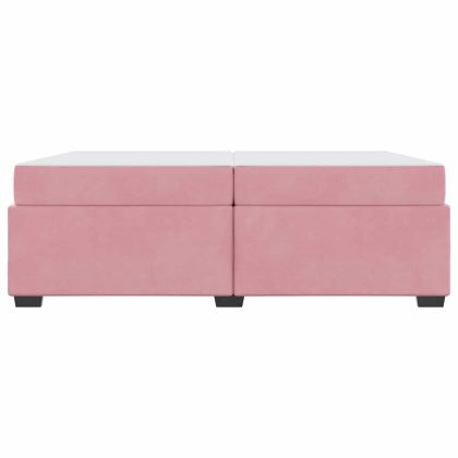 Рамка за легло с матрак Розово 200 x 200 cm текстил