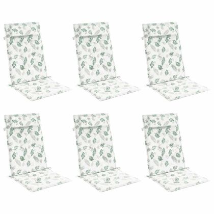 Възглавници за столове с облегалка 6 бр на листа Оксфорд плат