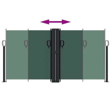 Прибираща се странична тента, тъмнозеленаа, 120x1200 см