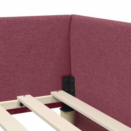 Ъглова рамка за легло Виненочервен 90 см x 200 см Кадифе