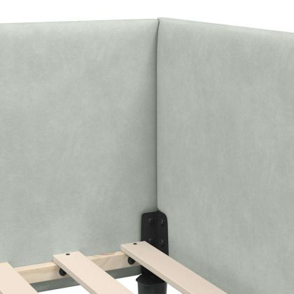 Ъглова рамка за легло Светлосиво 100 см x 200 см Кадифе