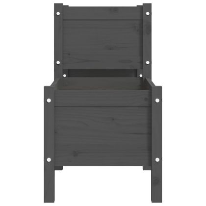 Плантер, сив, 178,5x44x75 см, борово дърво масив