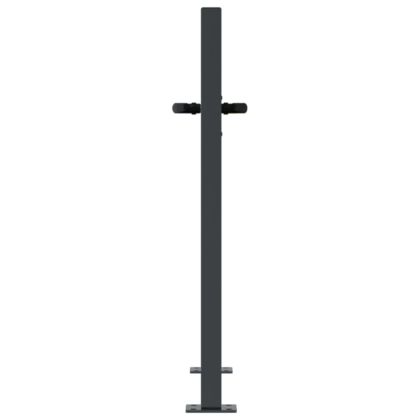 Градинска порта, антрацит, 100x100 см, стоманен дизайн с трева