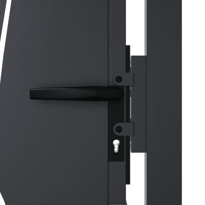 Градинска порта, антрацит, 100x100 см, стоманен дизайн с трева