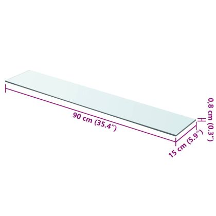 Рафтове, 2 бр, панели прозрачно стъкло, 90x15 см