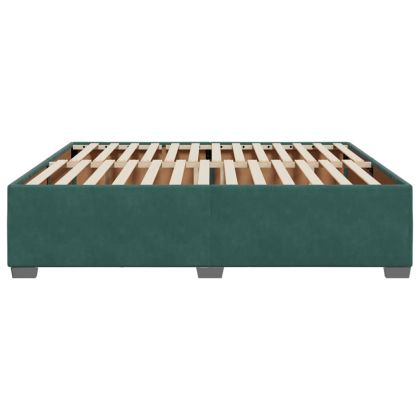 Рамка за легло без матрак, тъмнозелена, 200x200 см, кадифе