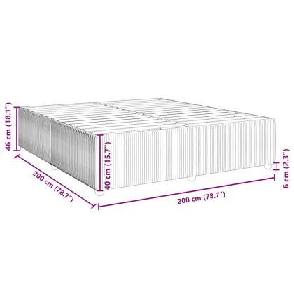 Рамка за легло без матрак, кремава, 200x200 см, плат