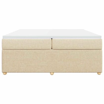 Боксспринг легло с матрак, кремаво, 200x200 см, плат