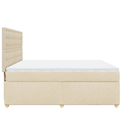 Боксспринг легло с матрак, кремава, 180x200 см, плат