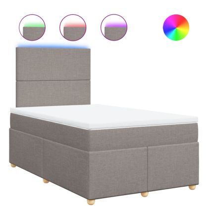 Боксспринг легло с матрак, таупе, 120x190 см, плат