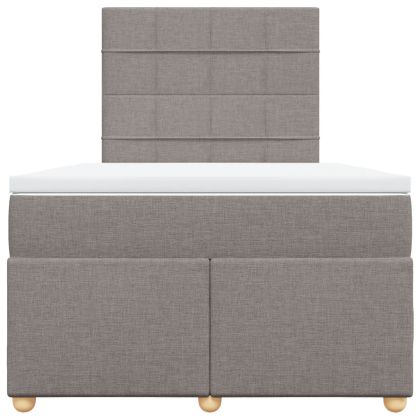 Боксспринг легло с матрак, таупе, 120x190 см, плат