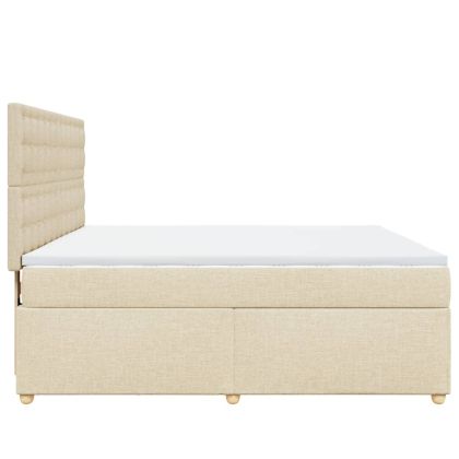 Боксспринг легло с матрак, кремава, 180x200 см, плат