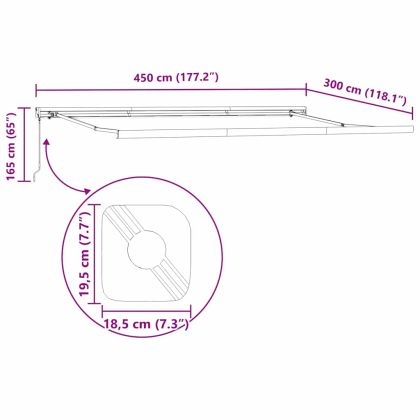 Сгъваем навес Оранжево и кафяво 450 ×300 cm Текстил и Метал