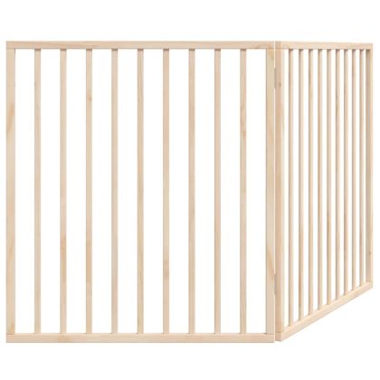 Сгъваема порта за кучета, 2 панела, 160 см, тополово дърво