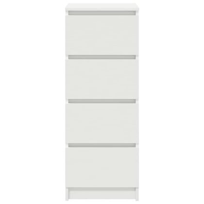 Сайдборд, бял, 37,5x35x99 см, инженерно дърво