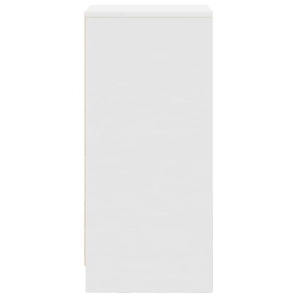 Сайдборд, бял, 37,5x35x99 см, инженерно дърво