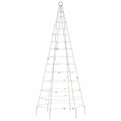 Коледна светеща елха на флагщок 200 LED цветни 180 см