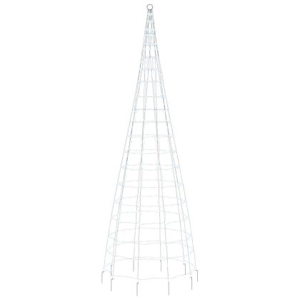 Коледна елха стрингове за пилон 550 LED студено бяло 300 см