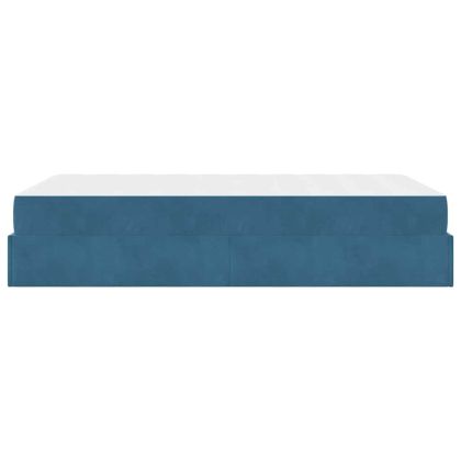 Рамка за легло с матрак Синьо 140 x 190 cm Кадифе
