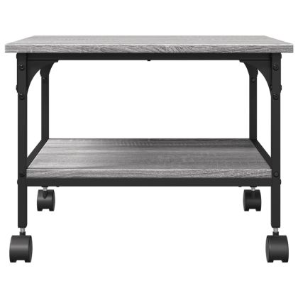 Стойка принтер 2 нива сив сонома 50x40x38 см инженерно дърво