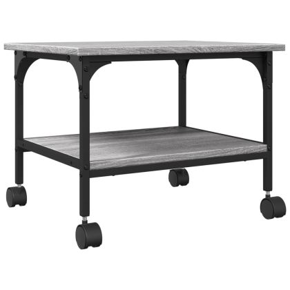 Стойка принтер 2 нива сив сонома 50x40x38 см инженерно дърво