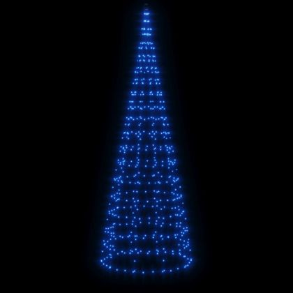 Коледна светеща елха на флагщок 550 LED синьо 300 см