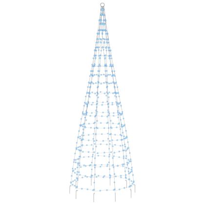 Коледна светеща елха на флагщок 550 LED синьо 300 см