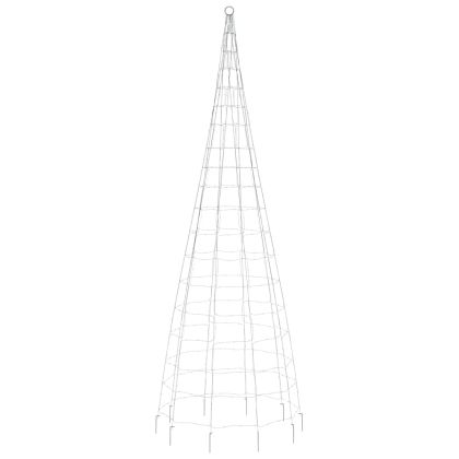 Коледна светеща елха на флагщок 550 LED синьо 300 см