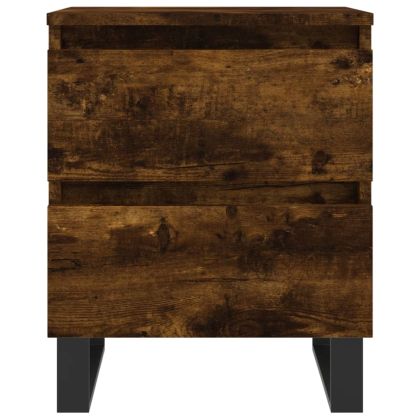 Нощно шкафче опушен дъб 40x35x50 см инженерно дърво