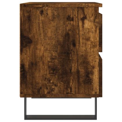 Нощно шкафче опушен дъб 40x35x50 см инженерно дърво