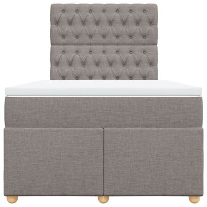 Боксспринг легло с матрак, таупе, 120x190 см, плат