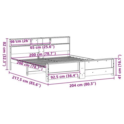 Рамка за легло с таблото Кафяво с восъчно покритие 200 x 200 cm
