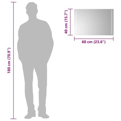 LED огледало за баня, 60x40 см