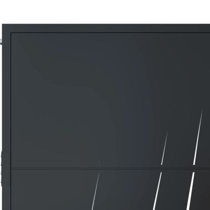 Градинска порта, антрацит, 100x75 см, дизайн с трева от стомана