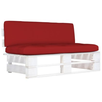 Градинска палетен среден диван бял импрегнирано борово дърво