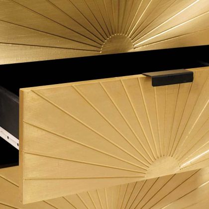 Нощно шкафче с чекмедже Черен и златен 50 x 33 x 60 см