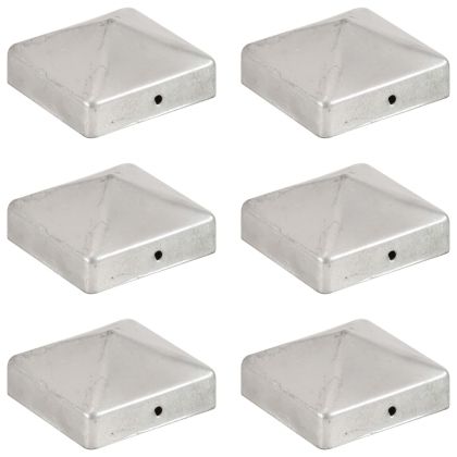 Пирамидни капаци за оградни стълбове 6 бр поцинковани 71x71 мм