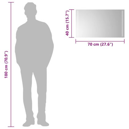 LED огледало за баня, 70x40 см