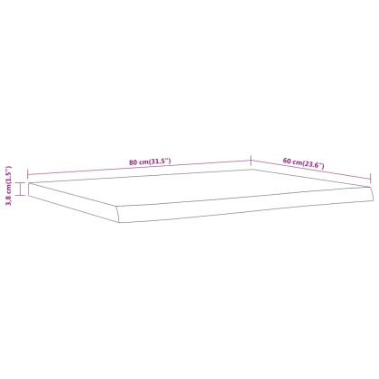 Плот за баня, 80x60x3,8 см, правоъгълен, масивно дърво акация