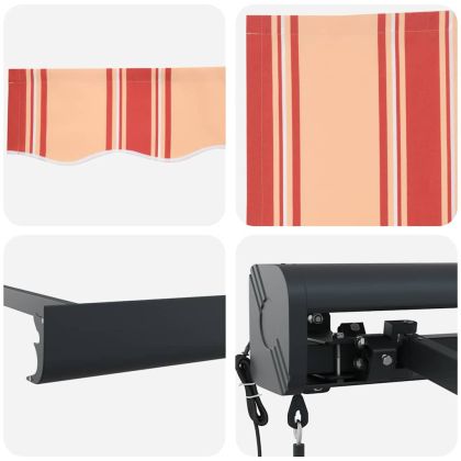 Сгъваем навес жълто и оранжево 500 × 300 cm Плат, метал