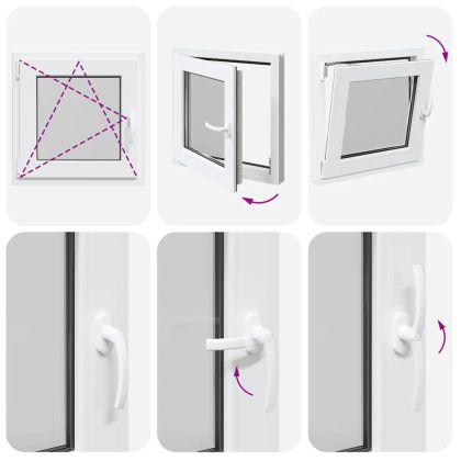 Прозорец за мазе "RISOR" 50x50 см, накланящ се и завъртащ се, DIN ляв, бял