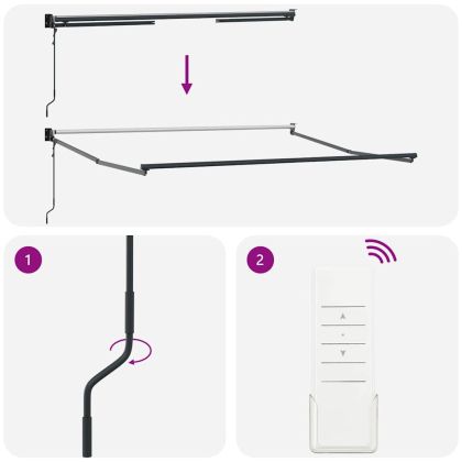 Сенник На райета Червен и черен 3,5 x 2,5 m Полиестер и метал